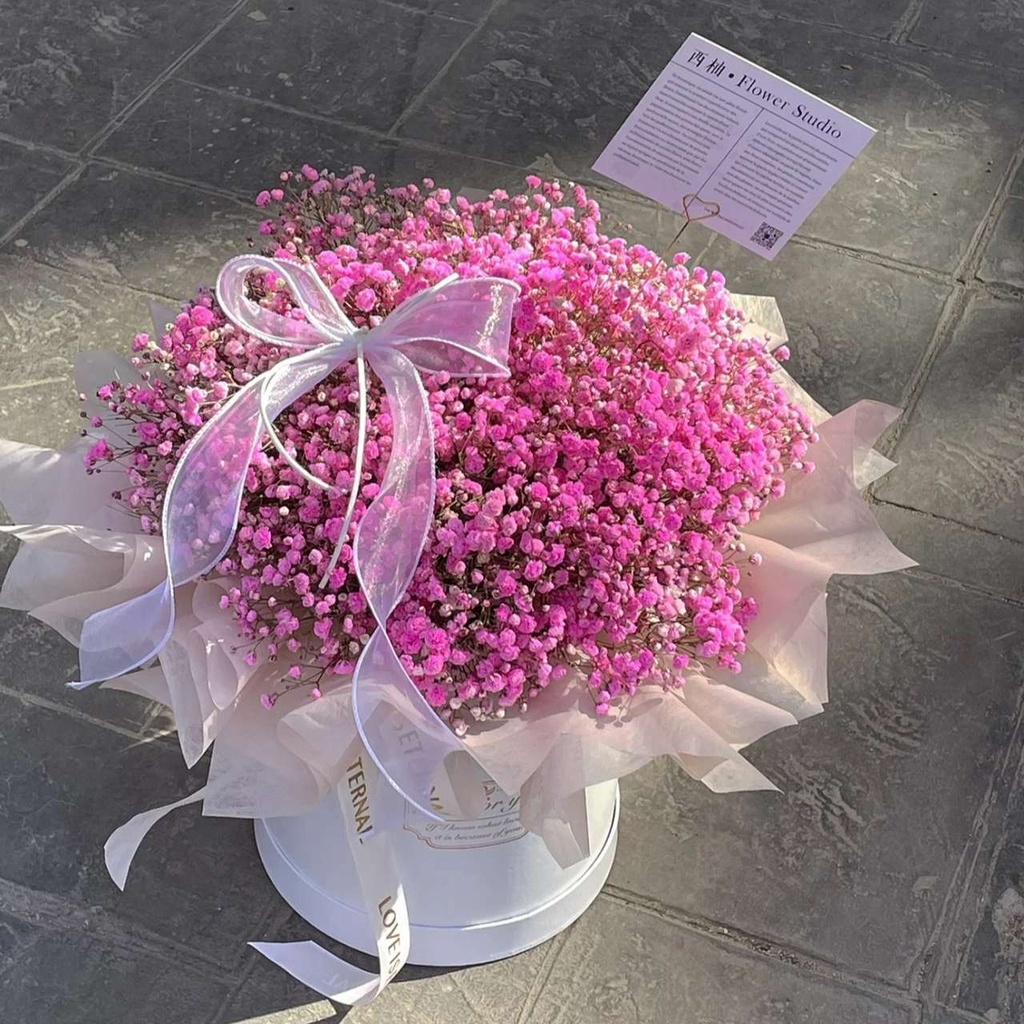 【花团锦簇】紫色满天星抱抱桶1个送父母送朋友送闺蜜母亲节花束鲜花店鲜花同城配送