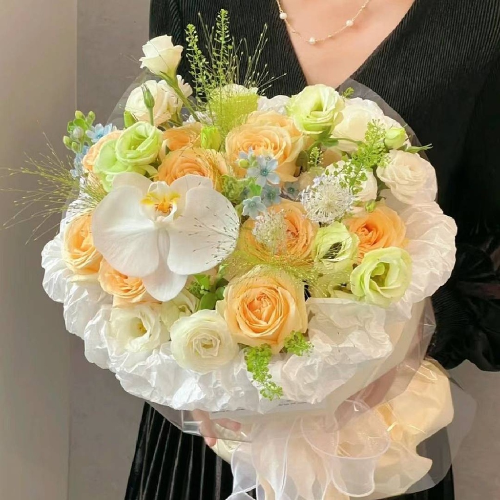 【灿烂夺目】11枝香槟桔梗蝴蝶兰混搭花束生日鲜花送女友送老婆送女友送闺蜜花店鲜花送花上门