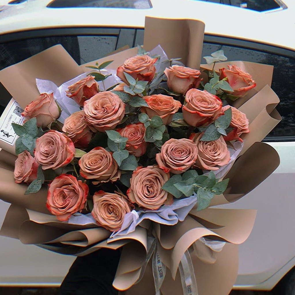 【烘云托月】21枝卡布奇诺花束生日鲜花送闺蜜送女友送老婆送朋友花店鲜花送花上门