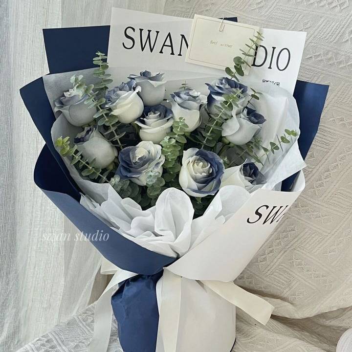 【守护】11枝马耳他蓝花束生日礼物送女友送老婆送男友送老公花店鲜花送货上门