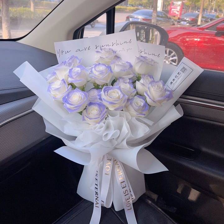 【爱你一辈“紫”】19朵薄雾紫玫瑰花束送老婆送女友表白告白花束生日鲜花花店送花上门