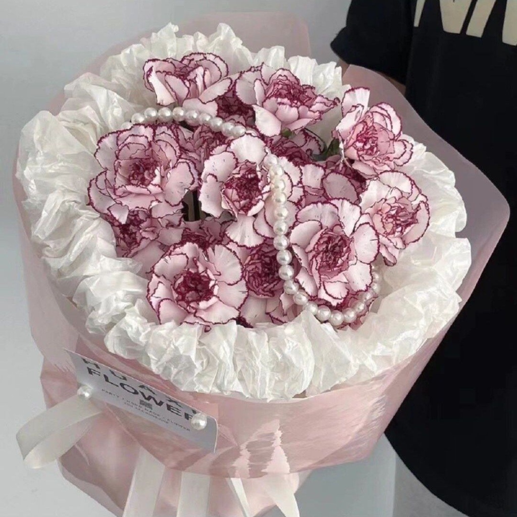【女神范】16朵紫精灵康乃馨小香风花束送妈妈送长辈母亲节礼物送花上门