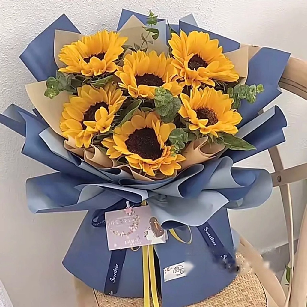 【向阳】6朵向日葵搭配尤加利送领导送男友送兄弟送父亲看望花