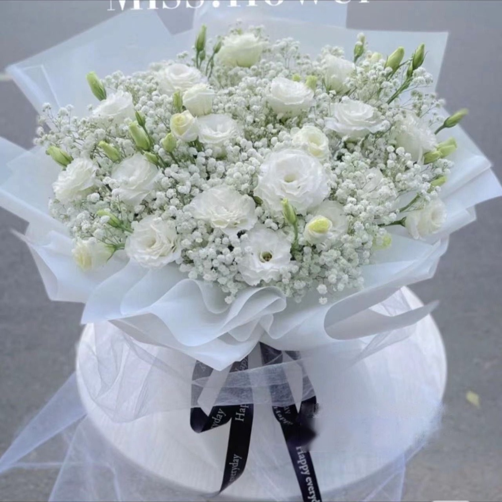 【纯白桔梗】一大束白桔梗搭配满天星花束送朋友生日礼物送女友送女生皆可