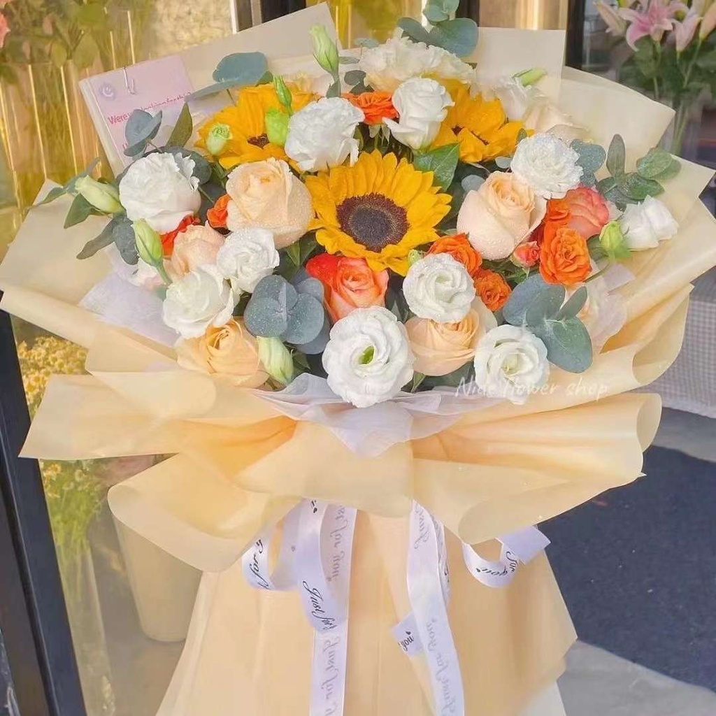 【纸短情长】向日葵玫瑰花束女神节礼物送女友送长辈鲜花配送