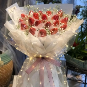 【“莓”有烦恼】19颗草莓花束生日礼物花店送女友送老婆送闺蜜送朋友花店鲜花送花上门