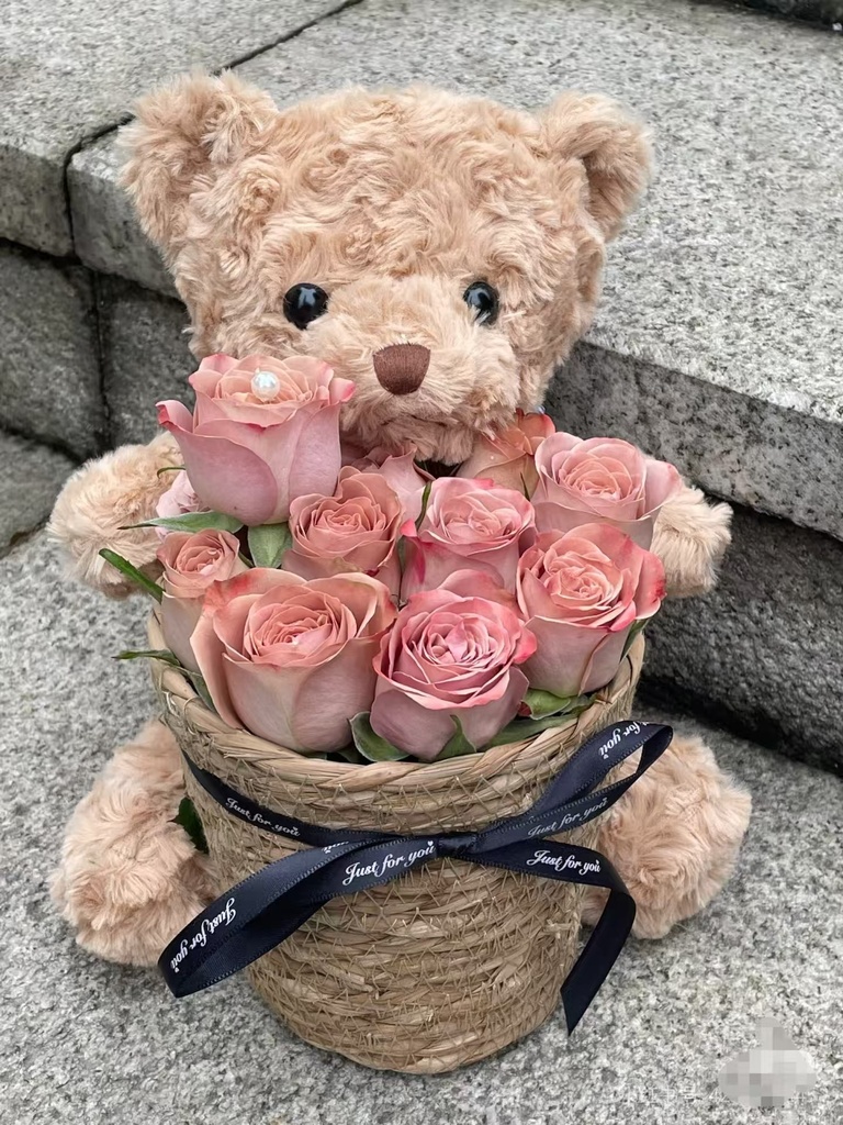 【可爱小熊】卡布奇诺小熊花束生日礼物送闺蜜送女友送老婆鲜花花店送花上门