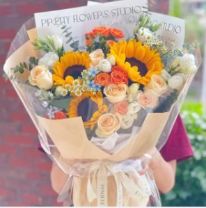【日光来信】3朵向日葵混搭花束生日鲜花送女友送老婆送闺蜜送老师送男友花店鲜花送花上门