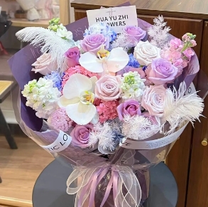 【梦幻精灵】粉绣球紫玫瑰蝴蝶兰混搭花束生日鲜花送女友送老婆送闺蜜花店鲜花送花上门