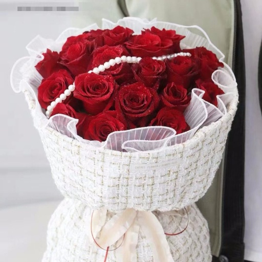 [HZY000675] [含情脉脉]19朵红玫瑰小香风花束生日鲜花送女友送老婆送妈妈送长辈花店鲜花送花上门