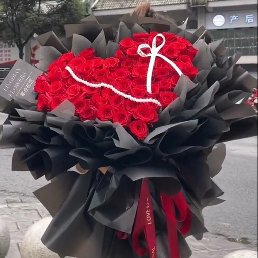 [HZY000859] 【愿得一人心】52朵心型红玫瑰鲜花花束送爱人送朋友附近花店送花上门