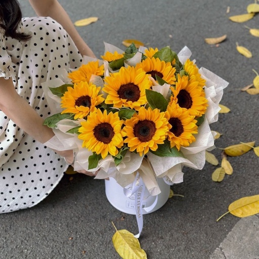 [HZY001062] 向日葵抱抱桶11朵向日葵鲜花抱抱桶生日鲜花礼物送男友女友闺蜜同城花店送花上门