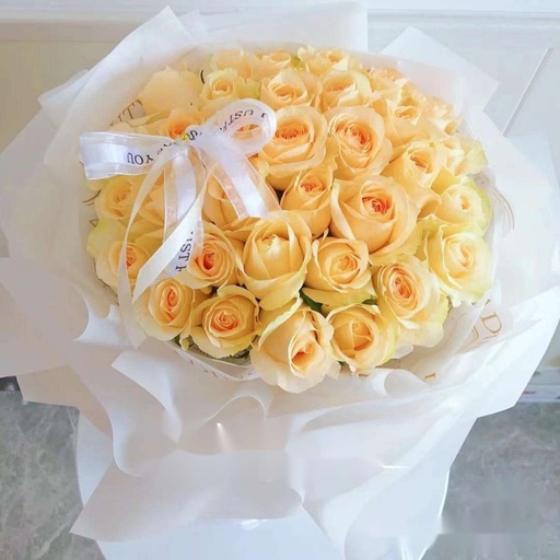 [HZY001379] 【温柔以待】52枝蜜桃雪山香槟玫瑰生日鲜花表白花束送闺蜜送女友送爱人送长辈鲜花店配送RO