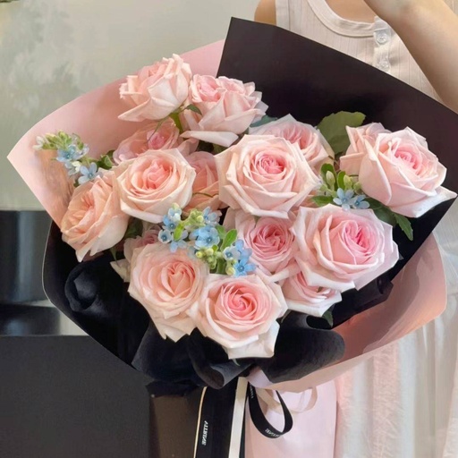 [HZY001705] 【甜蜜蜜】19枝粉荔枝粉玫瑰花束生日鲜花送闺蜜送女友送老婆送朋友花店鲜花送花上门
