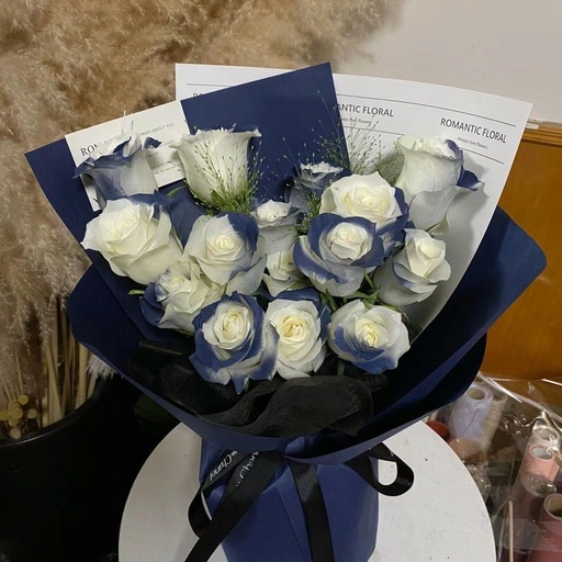 [HZY000008] 【日久天长】16枝马耳他蓝花束生日鲜花送男朋友送朋友花店鲜花送花上门
