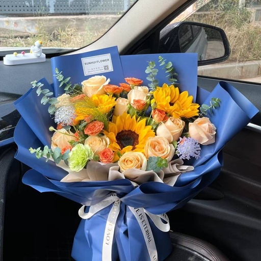 [HZY000019] 【光芒万丈】3朵向日葵香槟混搭花束生日鲜花送男朋友送父亲送男性朋友送老师花店鲜花送花上门