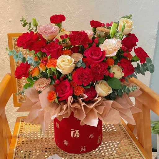 [HZY000499] 【好运】福桶混搭抱抱桶花束生日鲜花送长辈乔迁之喜