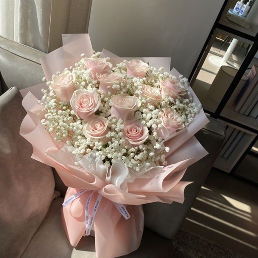 [HZY000129] 【奔赴浪漫】11朵粉玫瑰花束生日鲜花送闺密送女友送老婆送朋友鲜花花店送花上门