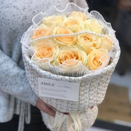 [HZY000136] 【见花则喜】11枝香槟玫瑰小香风花束生日鲜花送闺密送女友送老婆送朋友花店鲜花送花上门