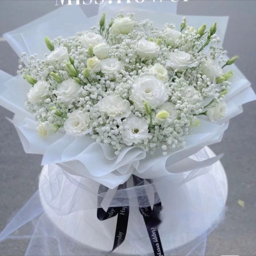 [HZY000487] 【纯白桔梗】一大束白桔梗搭配满天星花束送朋友生日礼物送女友送女生皆可