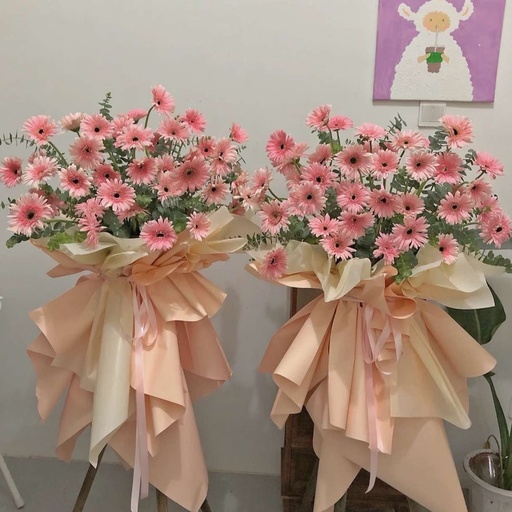 [HZY001577] 【招财进宝】(一个)粉弗朗非洲菊混搭鲜花开业花篮开业大吉演唱会签售会新店祝贺送朋友