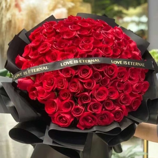 [HZY001478] 【此生不换】99枝红玫瑰花鲜花花束黑纱求婚告白鲜花外卖花店鲜花配送RO