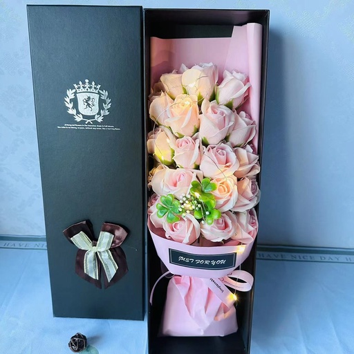 [HZY001710] 19朵粉玫瑰皂花礼盒情人节生日母亲节礼物