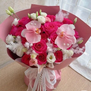 [HZY001832] 【共度浪漫】19朵佛洛依德蝴蝶兰混搭生日鲜花送女友送老婆送闺蜜送妈妈花店鲜花送花上门